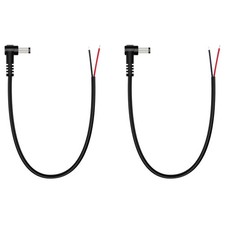DC Power Pigtail Cable, 2-Pack 5.5mm x 2.1mm 90 Degree Right Angle DC Barrel ...