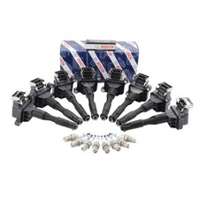 Bosch 8 Ignition Coils  8 Double Iridium Spark Plugs Kit For BMW Chevy Honda