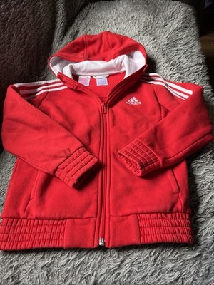 Adidas 128 Mädchen Pullover Jacke Trainings Hoodie Rot 