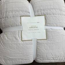 POTTERY BARN TEEN WAVY RIPPLES FULL/QUEEN COMFORTER ~ GRAY LILAC
