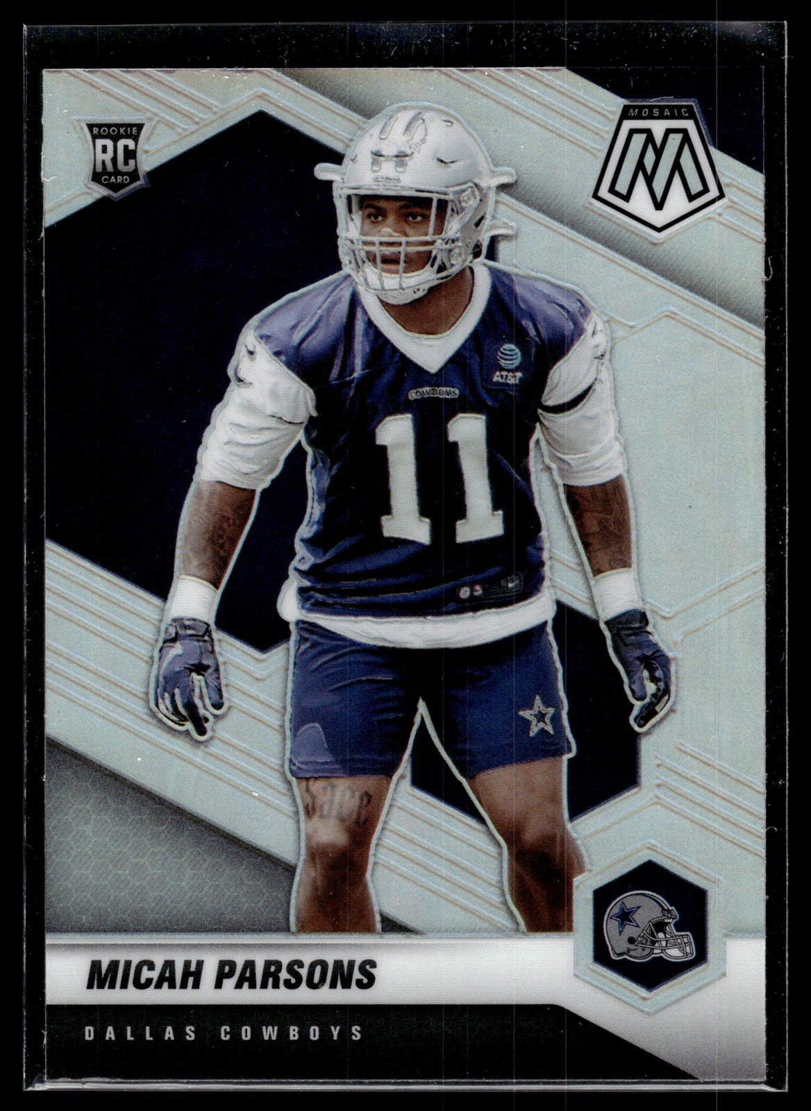 Micah Parsons 2021 Panini Mosaic Rookie Variation Silver Prizm Card #362-V