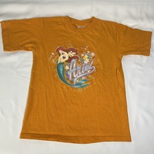 Disney Vintage Little Mermaid T Shirt Orange Sparkle Ariel Cute Girls Size Small