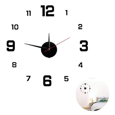 DIY 3D Silent Motion Wall Clock Modern Design Digital Wall Clock,Selbstkleben...