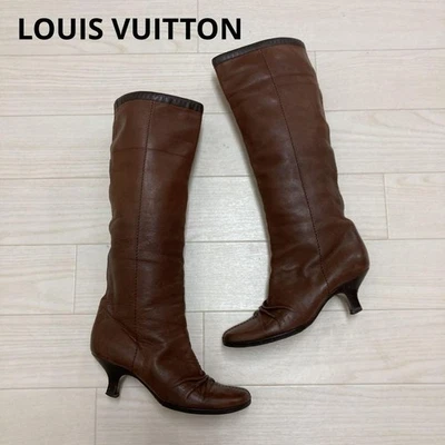 LOUIS VUITTON Bottes Longues 35.5 Marron Pour Femme - Photo 1/4