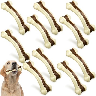 Sosation Dog Chew Toys Nylon Beef Flavor Bones for Aggressive Chewers