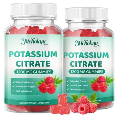 Potassium Citrate Gummies 1200mg, High Potency Potassium Supplement for Adult...
