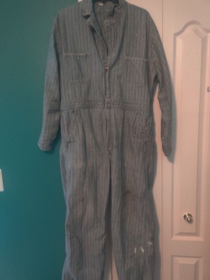 Vintage Mens Herringbone Mechanics Overalls