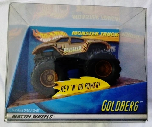 Vintage 2000 Hot Wheels Monster Jam Truck GOLDBERG Rev 'N' Go Power Mattel NEW