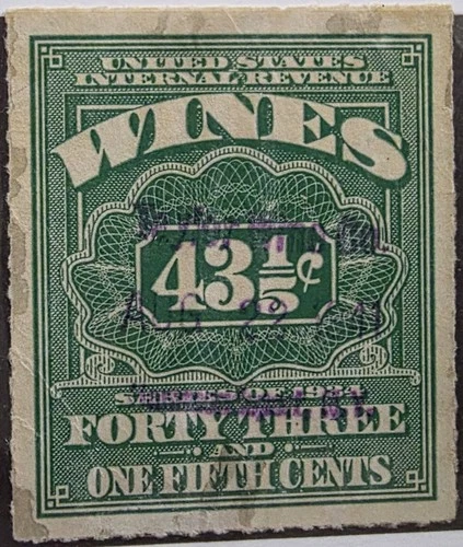 US Stamp Collection - Revenue - Cordial & Wine - Scott # RE102a - Used