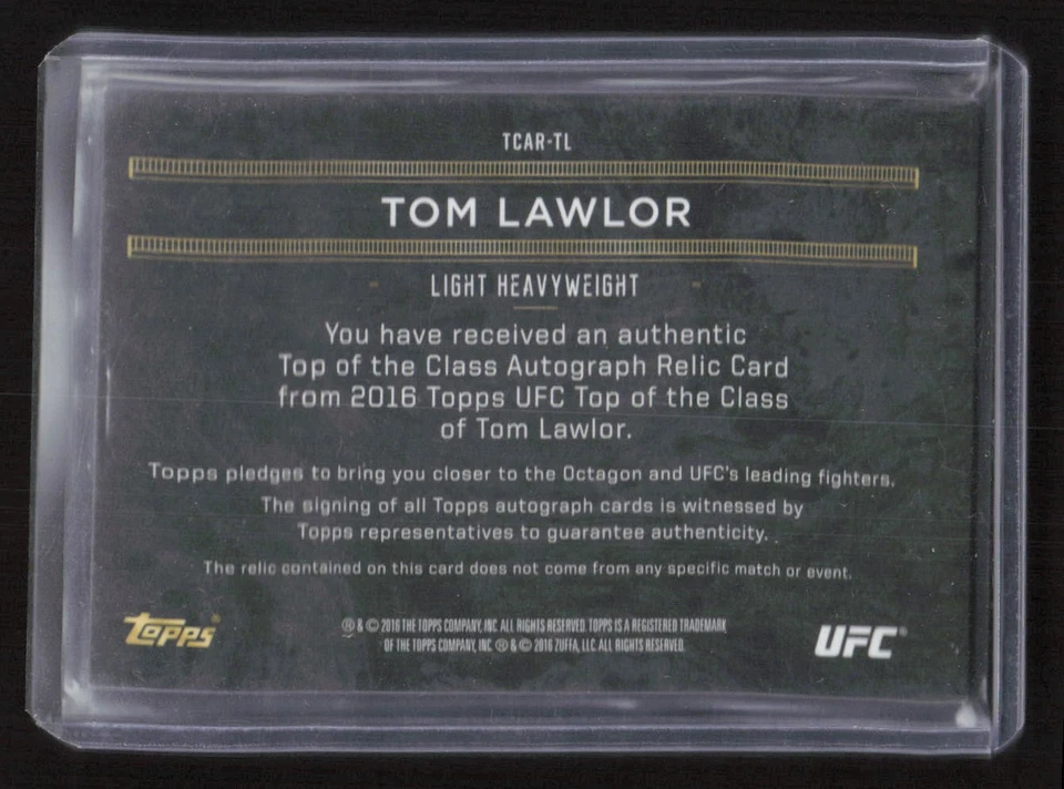 2016 Topps Relic Auto #TCAR-TL Tom Lawlor - Image 2 of 2