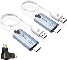 2026 Upgraded Wireless HDMI Transmitter and Receiver, 165FT/50M 4K Decode 1080P