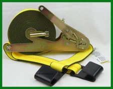 Self Contained Ratchet Strap Cargo Control Tie down Flat Hook 2" X 30"  Set of 2