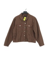 In The Style Women's Jacket Uk 14 Brown 100% Cotton Bomber Jacket