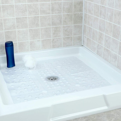 Slipx Solutions Extra Large Square Shower Mat, 27''X27'', Non-Slip Stall Mat for E