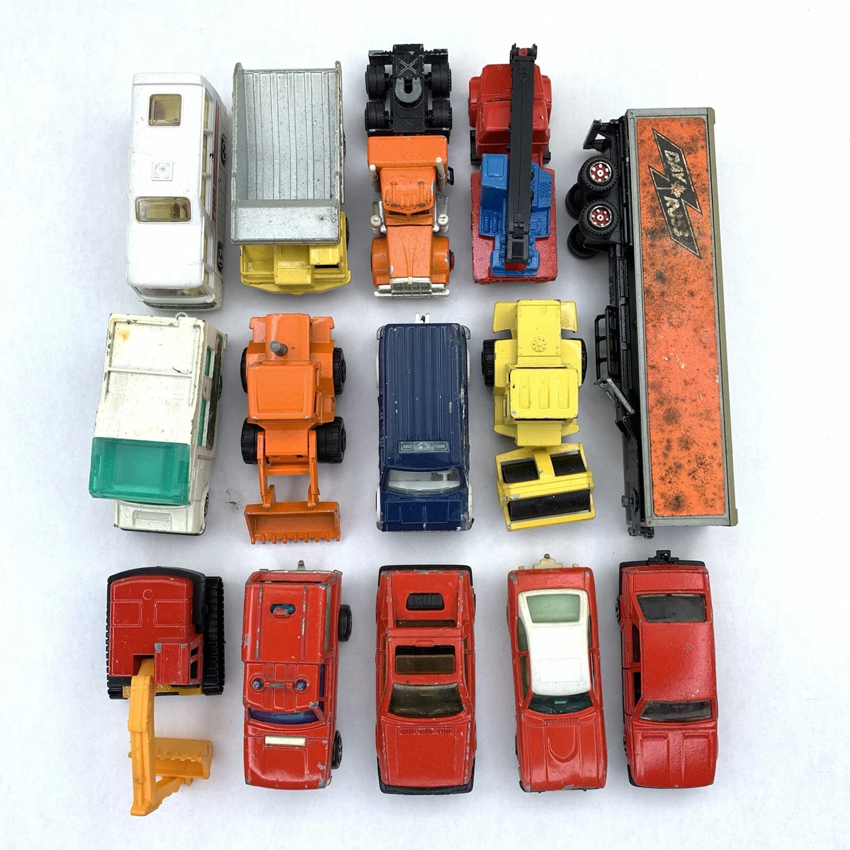 Vintage Lot of Majorette Diecast Cars Trucks Heavy Machines