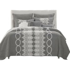 Greenland Chantilly Lace Queen Full 3 Piece Quilt And Sham Set 90x90  20x26 x2