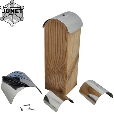 OUM Tappo in acciaio inox VA2 semicircolare come protezione per pali in legno