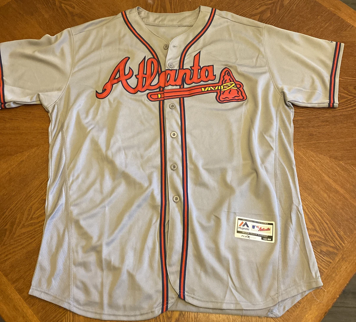 RARE MAJESTIC ATLANTA BRAVES RED BASEBALL JERSEY