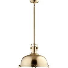 Quorum 16.5" Hinge Pendant, Aged Brass (804-17-80) *READ*