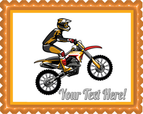 Motocross Rider Jumping - Edible Cake Topper or Cupcake Topper - Picture 1 of 15