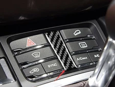 For Porsche Macan 2015-2021 Carbon Fiber Vinyl Central Console Button Ring Cove