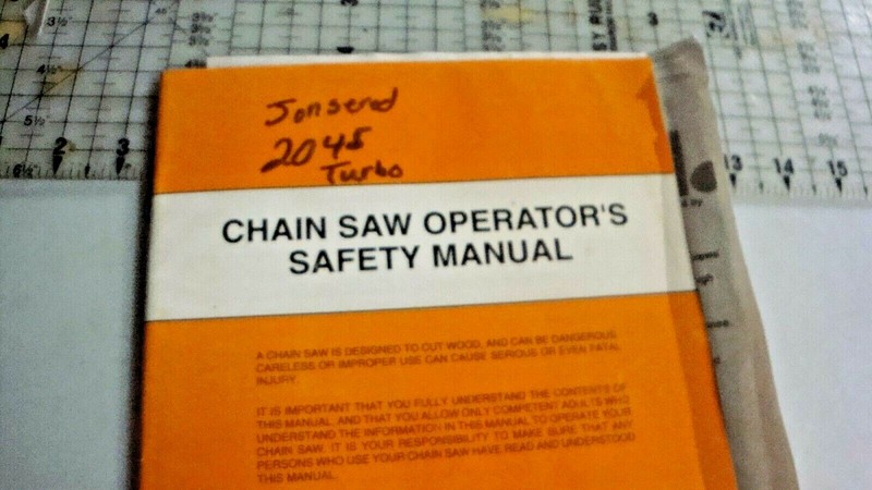 JONSERED 2045 TURBO CHAIN SAW OPERATORS MANUAL COLLECTOR VINTAGE OEM 101 87 1993