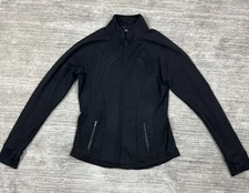 ZELOS Shirt Womens Medium Black Long Sleeve Full Zip Polyester Spandex