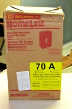 NEW Load Center Homeline 1 phase 2 space 4 circuits 70A Fixed Main Lugs 07120