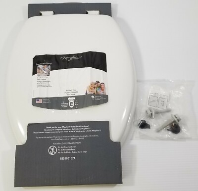 PP) Mayfair 144ECA-000 Elongated Molded Wood Toilet Seat Easy-Clean Hinges White