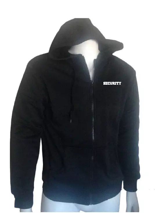 Zip up Hoodie Heavy Jacket Printing SECURITY on Back Logo on Front Left Side