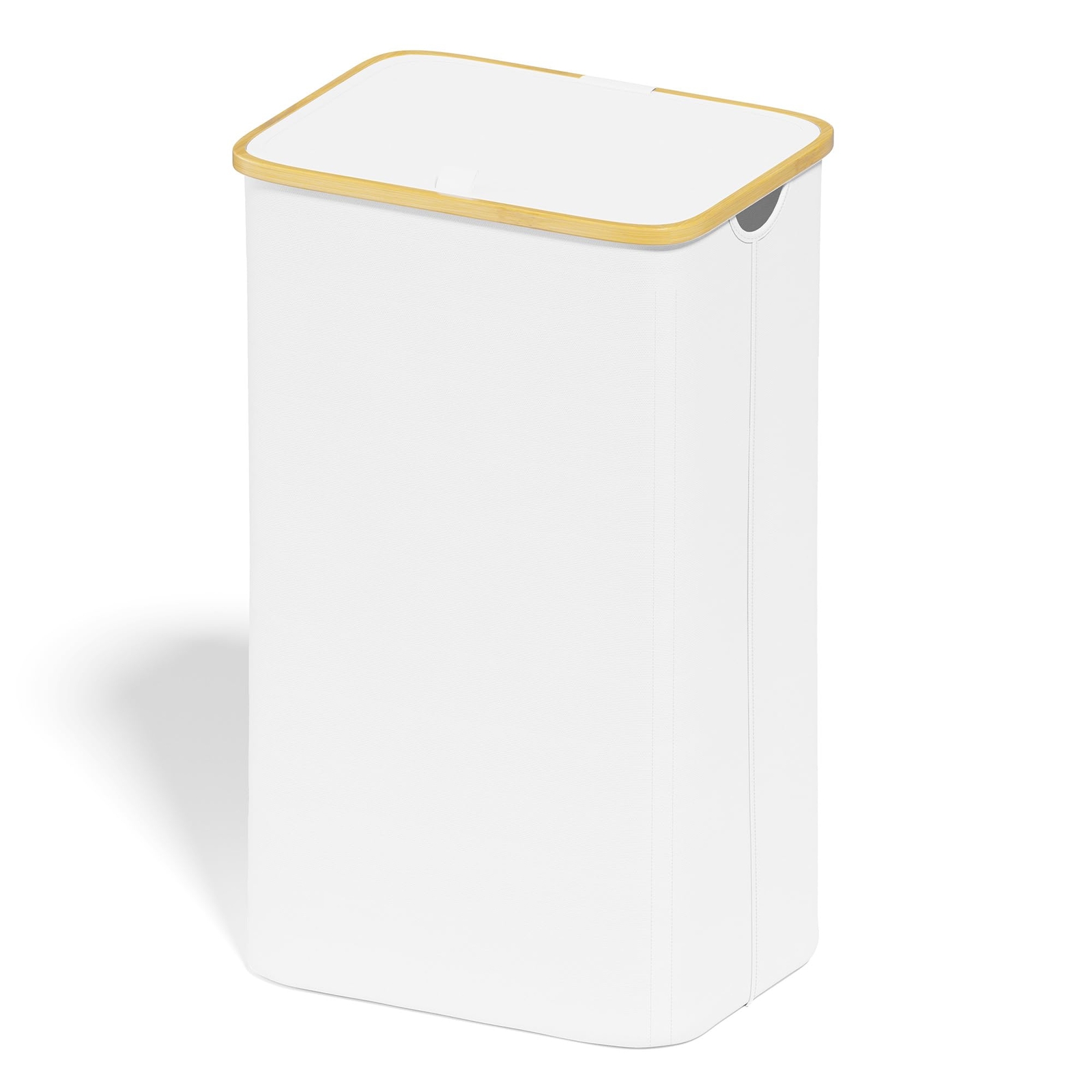 Laundry Hamper With Lid 29 Gal 110l Clothes Basket With Bamboo Handles Large F-image