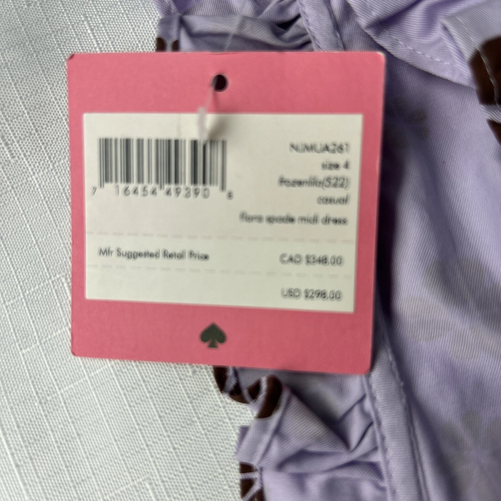 Abito Kate Spade Floreale Spade Senza Maniche Cintura Midi Racerback 4 Lilla Congelata