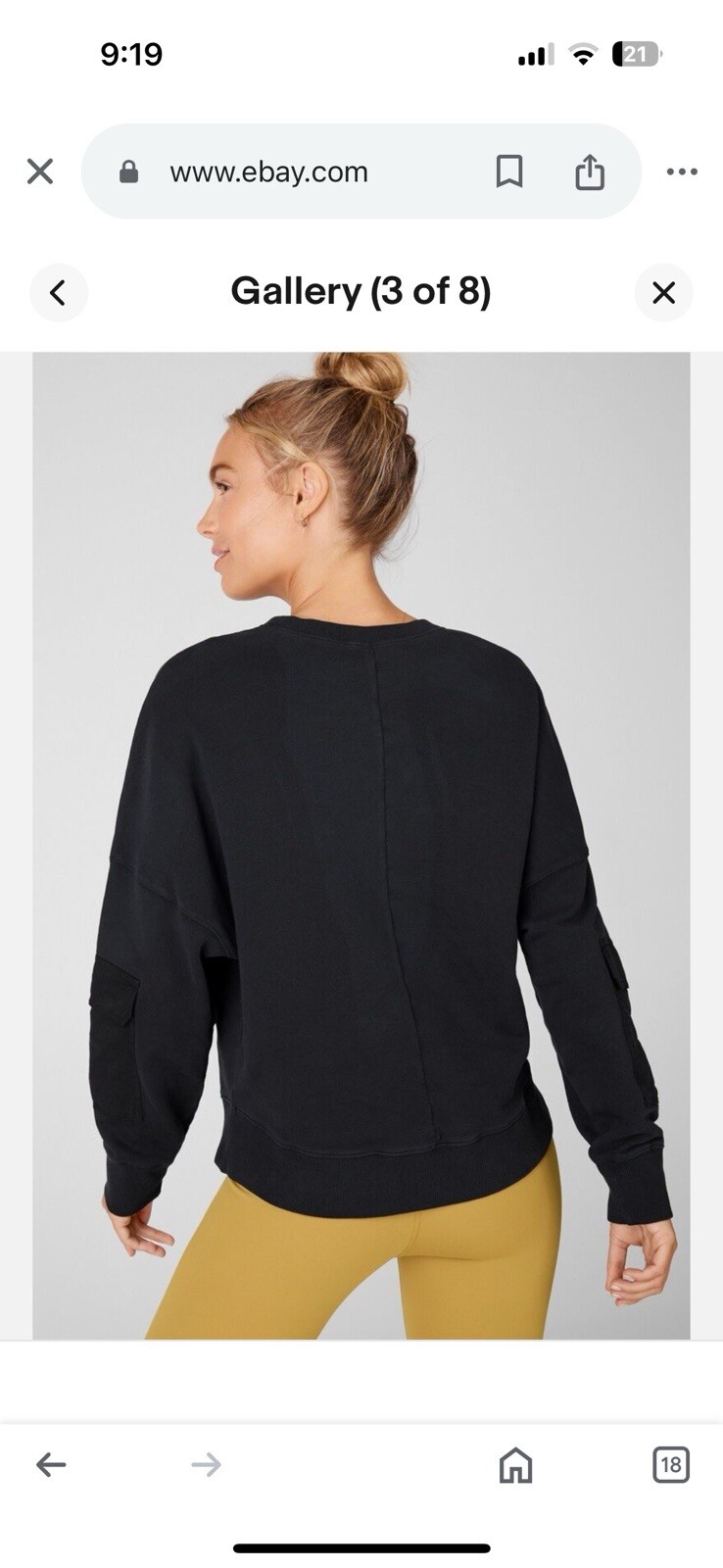 Fabletics Black Pullover Active Sweatshirt Utilit… - image 4