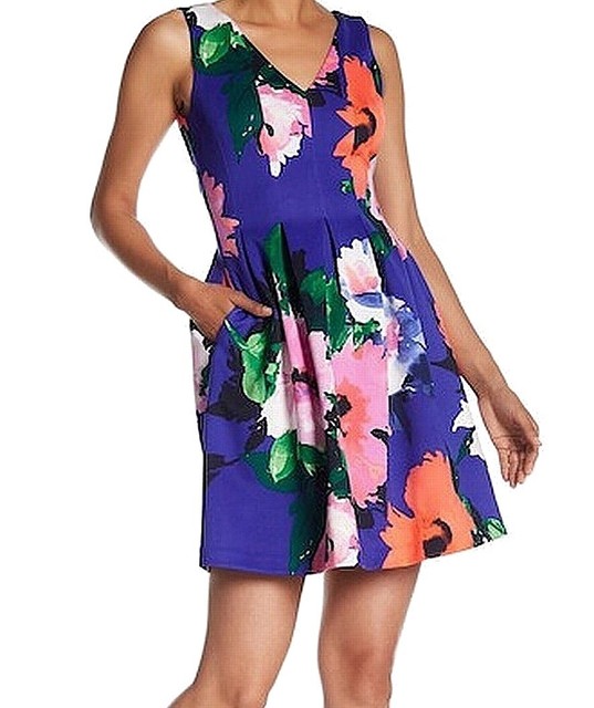 vince camuto blue floral dress