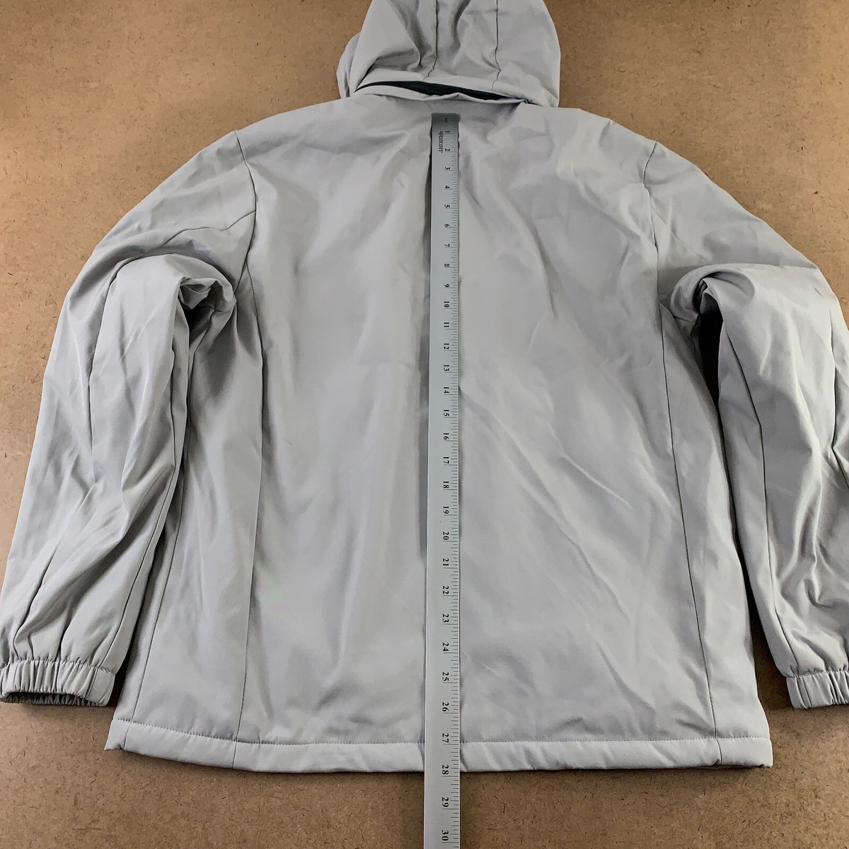 Shein Men's Size XL Gray Fleece Lined Hooded Full Zip Jacket