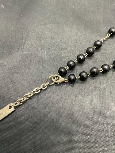 Gebrauchte DOLCE & GABBANA Halskette Rosenkranz schwarz silber Kreuz mit Box Schmuck - Bild 7 von 10