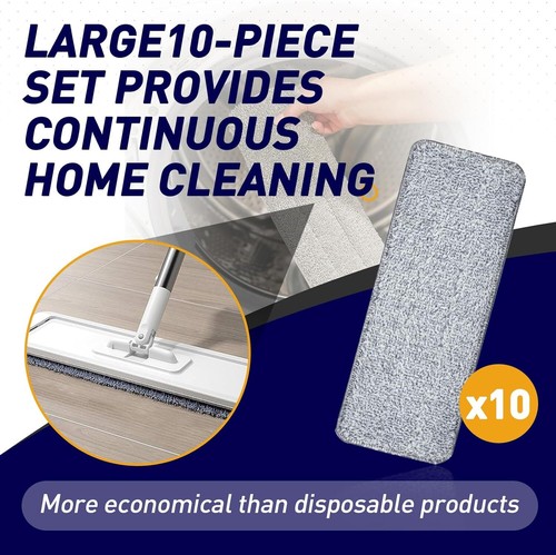 10PCS Mop Replacement Pads Compatible with JOYMOOP Flat - 13''×4.9"Washable - Picture 5 of 7