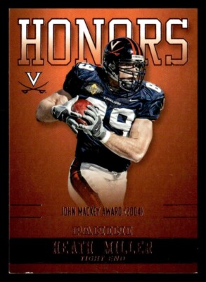Heath Miller 2016 Panini Collegiate Honors Card #HM-VA Virginia Cavaliers