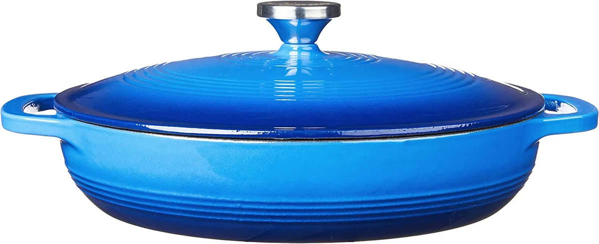 Lodge Cast Iron 3.6 Quart Enameled Covered Casserole, Blue