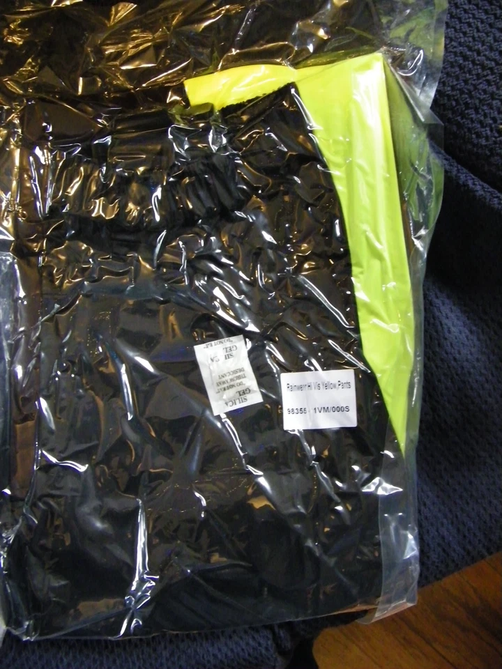 Harley-Davidson Hombre Amarillo Alta Visibilidad Reflectante Traje de Lluvia Conjunto Chaqueta Pequeña, Pantalones Foto 4 de 4