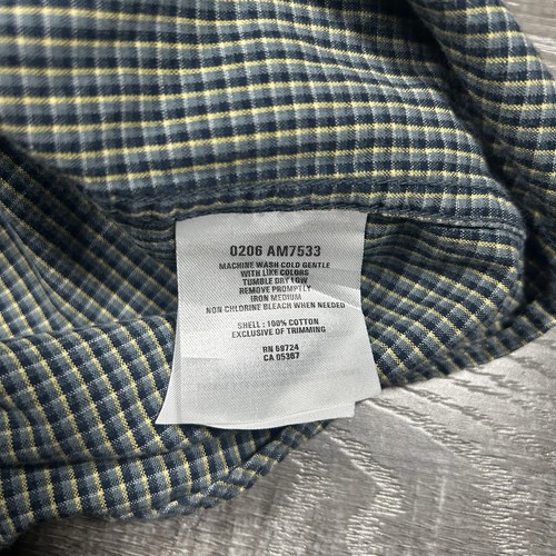 Columbia Sportswear Mens XL Button Down Shirt Blue Yellow Plaid Cotton Outdoor - Picture 6 of 6