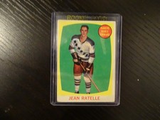 1961-62 Topps Hockey Card #60 Jean Ratelle rookie card EX. rookie card picture