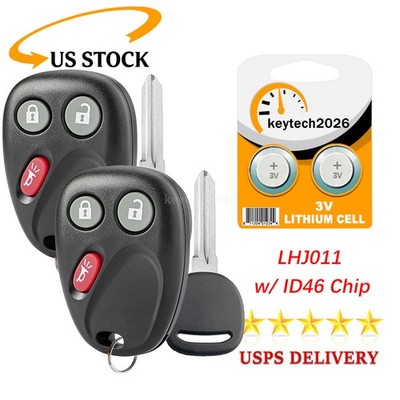 2 Replacement For 2003 2004 2005 2006 2007 Chevrolet Silverado Key + Fob Remote