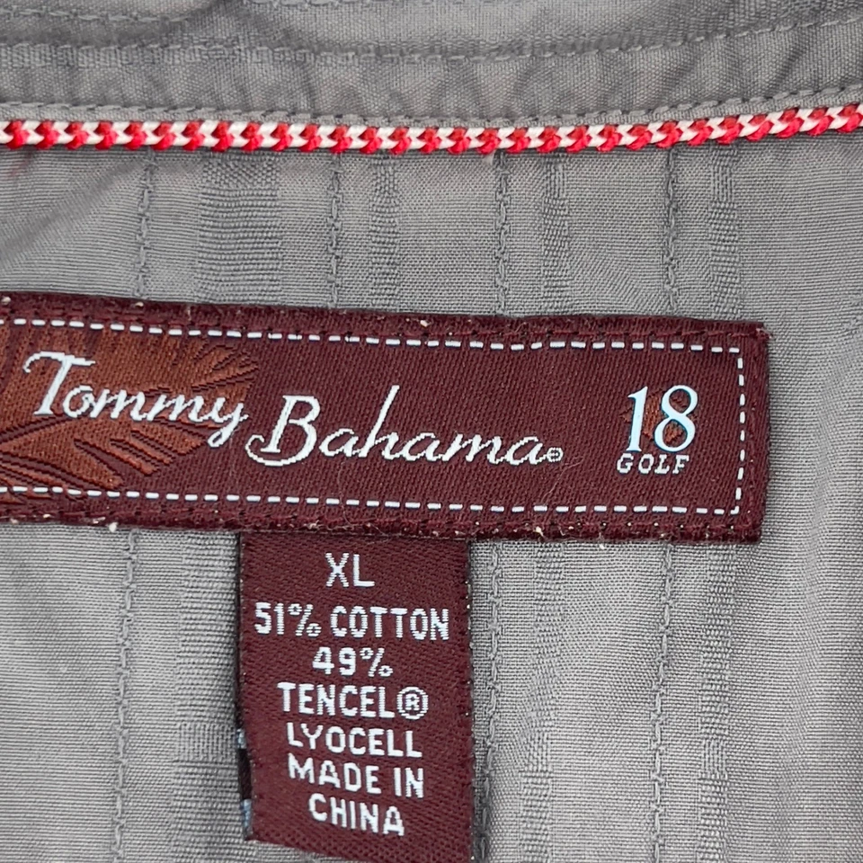 Tommy Bahama 18 Golf XL Polo Shirt Striped Floral Print Menswear - Image 4 of 4