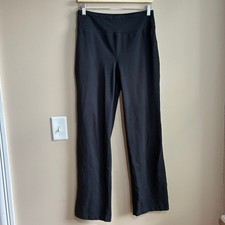 Lands' End black legging pants straight leg hidden pocket women's size ST casual