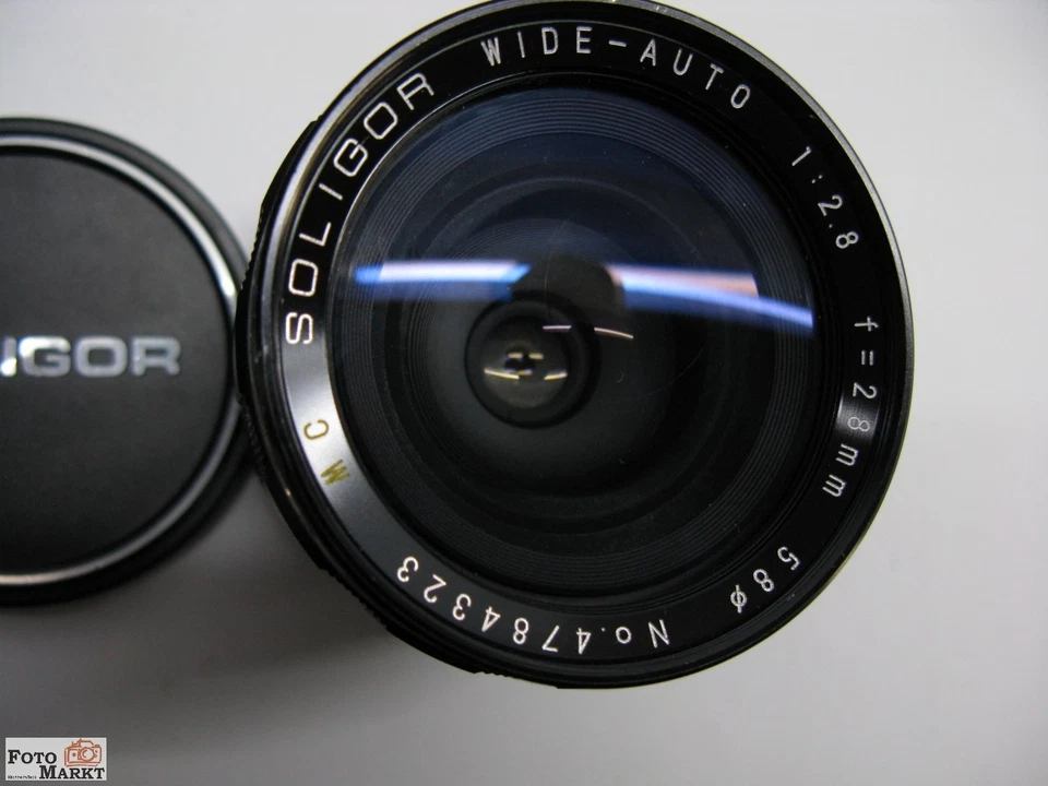 Objetivo Gran Angular Soligor 2,8/28 Minolta MD Cámara Réflex XD-7, X700 - Imagen 2 de 3