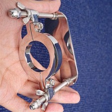 Male Metal Scrotum Ball Crusher Stretcher Lock Clamp Chastity Training Device