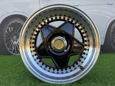 4x 15 '' 4x100/4x114.3 Ferrari Billet Style Black Wheels Fits For : E30, Honda,