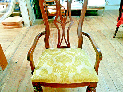 Bright Gold & Beige/Butter Chenille Damask Small Diamond Embossed Ground BTY