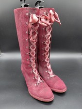 NEOSENS red leather Victorian style granny boots EU41 - NEW